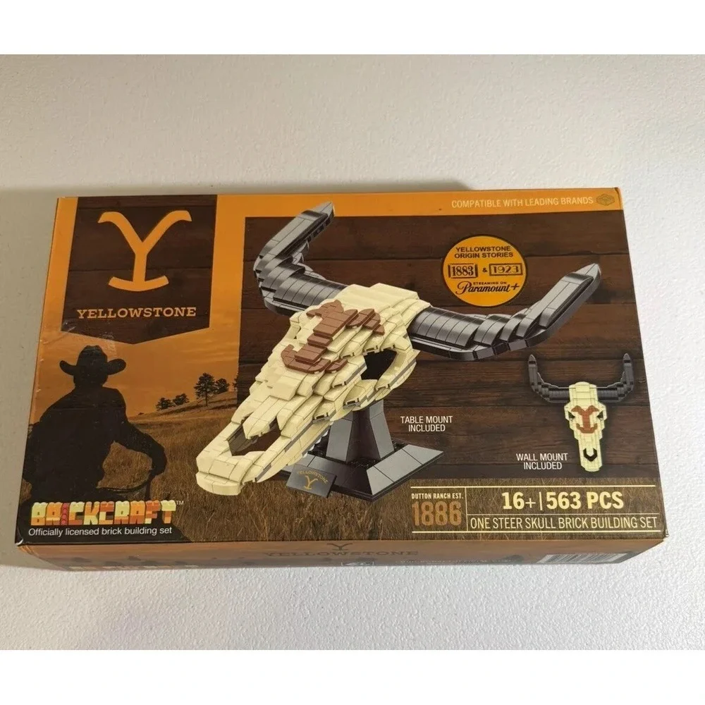 Yellowstone One Steer Skull 563 Pieces Brick Set Brickcraft 2023 Paramount New
